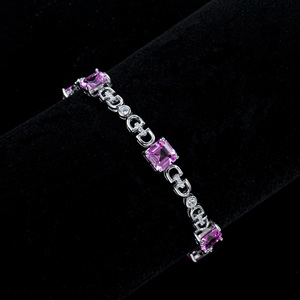 Bracelet en argent 925 avec rubis cultivés, idéal pour les fiançailles romantiques, le quotidien et les fêtes, un cadeau pour surprendre les filles L - Product Image 6