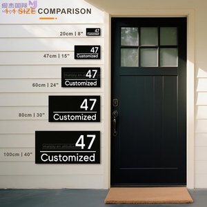 Números de Casa LED 3D Personalizables para Exteriores, Letreros de Puerta Iluminados Verticales de Acero Inoxidable para Fábricas y Empresas Electrónicas - Product Image 5