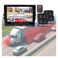 Kit de caméra de recul pour bus, camping-car, camion avec écran LCD 9 pouces, système DVR vidéo de recul pour voiture et détection d'angle mort par IA