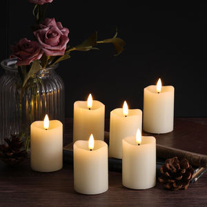 شموع إلكترونية بدون لهب، أضواء <span class=keywords><strong>LED</strong></span> صغيرة بيضاء كريمية، تعمل بالبطارية تدوم طويلاً، خالية من الدخان، مناسبة لحفلات الكريسماس - Product Image 2