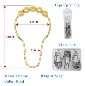 EWANG Wholesale 72mm Bathroom Shower Poles <b>Curtain</b> Sets Hooks Ring - Product Image 2