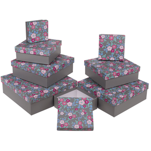 Boîtes à cadeaux grises, Fleurs de printemps, - Product Image 1