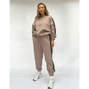 Taupe pantaloni da jogging a vita alta loungwear Pea Street Logo - Product Image 1
