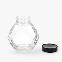 Logo avec étiquette personnalisée 200ml 400ml pot de miel vide cuisine gelée conteneur hermétique verre stockage pot de miel avec louche en bois