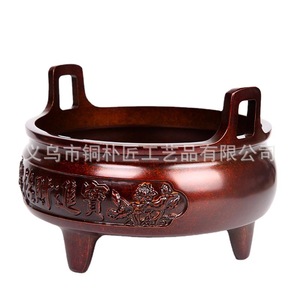 Quemador de incienso grande de bronce, estilo Xuande, de tres patas, con doble asa, estilo antiguo, de cobre puro, para budistas. - Product Image 5
