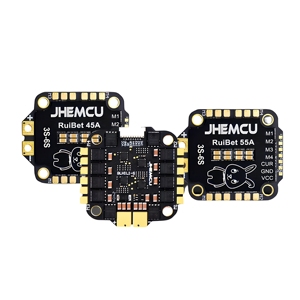 JHEMCU RuiBet เอสซีแบบไร้แปรงถ่าน4‑ใน‑1ขนาด45A 55A 60A 65A 3–6S โปรโตคอล Dshot600รองรับ BLHeli_S ขนาด30.5×30.5มม. สกรู M4สำหรับโดรนและมัลติคอปเตอร์บังคับวิทยุของแท้ - Product Image 1
