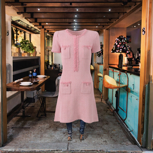 Elegante abito a trapezio da donna di alta qualità manica corta Casual maglia estiva <span class=keywords><strong>in</strong></span> vita naturale tinta tinta - Product Image 2