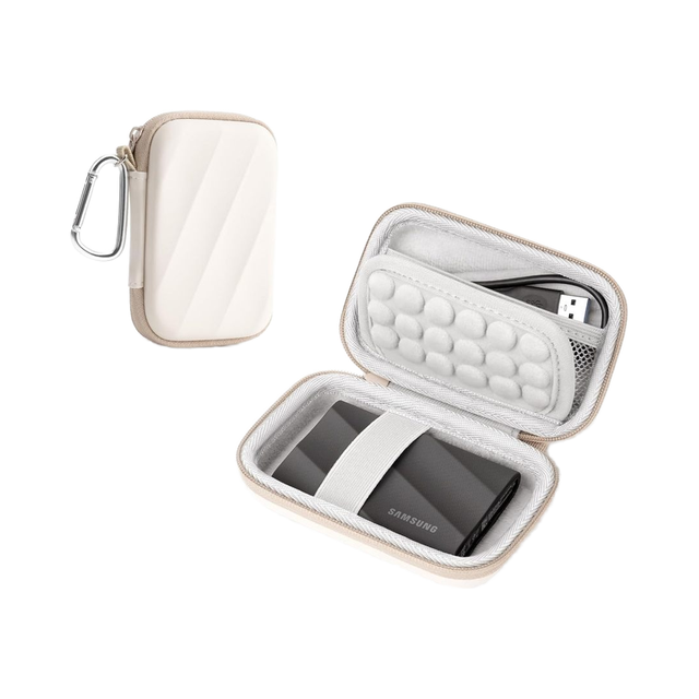 T9/T7 SSD EVA Material 1TB/2TB/4TB Portable Protective Zipper Closure Simple Style Travel Storage Bag with Data Cable Box