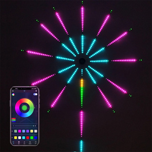 شريط أضواء <span class=keywords><strong>LED</strong></span> عليه ألعاب نارية لون أحمر أخضر أزرق ألوان حلومية لعيد الحب وعيد الميلاد أضواء ألعاب نارية ذكية مع تحكم في الموسيقى عن بعد - Product Image 6