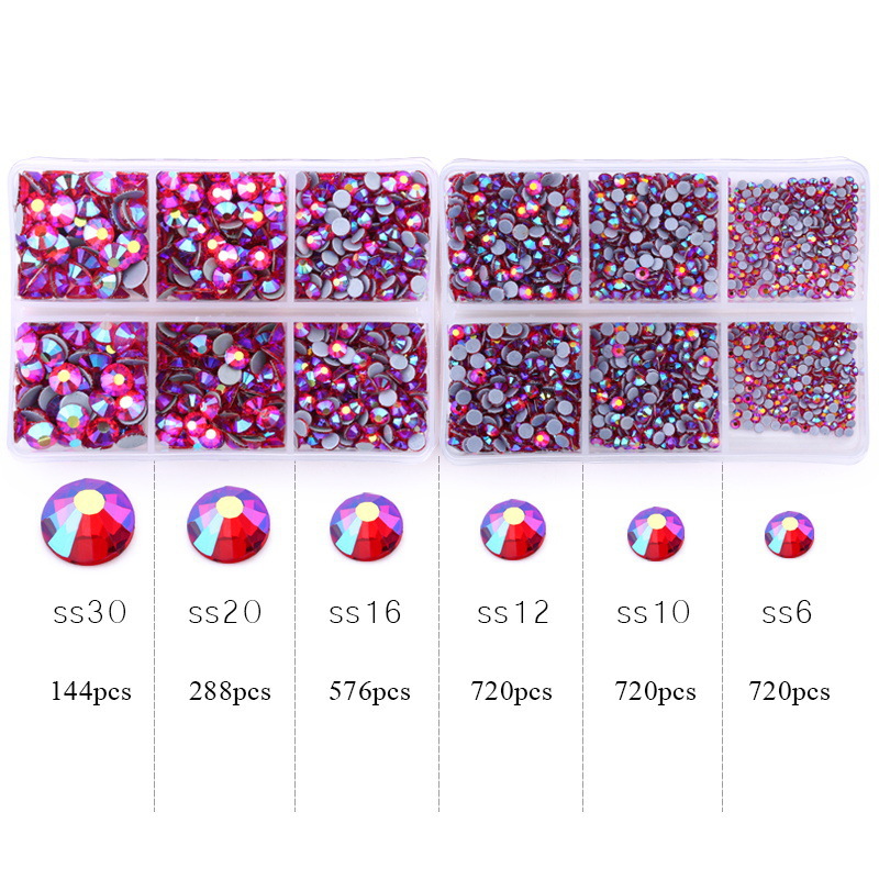 Набор Стразы для украшения одежды, 6 заготовок, разные размеры, 2 коробки в комплекте, стразы с плоским основанием для украшения одежды
