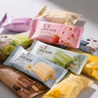 Sacs personnalisés pour crème glacée, emballage de bâtonnets glacés, sachets en Mylar, papier et plastique, pochettes scellées au dos pour crème glacée