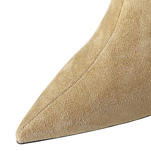 Stivali da Cavaliere Vintage da <span class=keywords><strong>Donna</strong></span> 919-31, Invernali, con Tacco Sottile, <span class=keywords><strong>Alti</strong></span> fino al Ginocchio, Punta Affusolata, Plissettati, Elasticizzati - Product Image 4