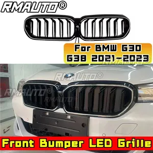 Grilles de radiateur supérieures LED de style racing pour BMW Série 5 G30 G38 2021-2023, pièce extérieure de pare-chocs avant de voiture - Product Image 4
