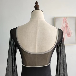 Новый Модный Лидер продаж сетчатый черный балетный купальник с длинными рукавами для взрослых женщин танцевальная одежда - Product Image 5