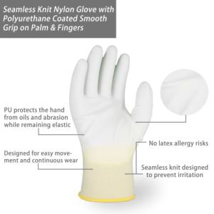 Gants de protection du travail respirants anti-statiques sans poussière en <span class=keywords><strong>nylon</strong></span> polyester blanc à prix d'usine SKYEE pour usage général - Product Image 3