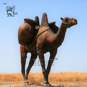 BLVE City Outdoor Art Hand Casting scultura animale in rame antico statua di cammello in bronzo a grandezza naturale per la decorazione del giardino