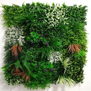 1x1mシミュレーション植物壁パネル外部人工ツゲ材パネル垂直緑壁植物草壁