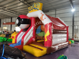 Château gonflable sur le thème du carton, fabricant chinois, maison de rebond gonflable pas chère avec toboggan, aire de jeux gonflable pour enfants à usage domestique - Product Image 3