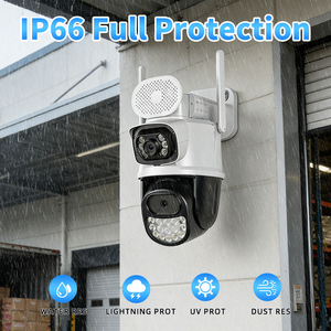 กล้องวงจรปิด 4G ฟรีโฟลว์ แบล็คไลท์ CMOS 3MP มุมมอง 360 องศา กันน้ำ IP66 มองเห็นในเวลากลางคืน พร้อมระบบแจ้งเตือนด้วยเสียง ควบคุมผ่านมือถือ ระยะไกล เลนส์ 4 มม. ระยะ 6 เมตร - Product Image 6