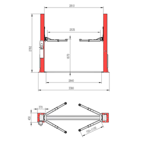 Pont élévateur 2 colonnes à plateaux avec déverrouillage manuel, pour <span class=keywords><strong>garage</strong></span> de réparation automobile - Product Image 6