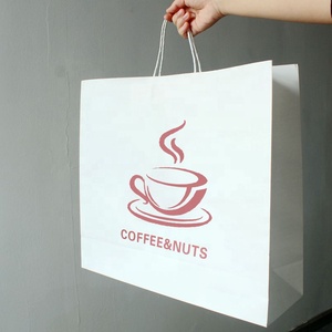 Saco de papel ecológico personalizado, <span class=keywords><strong>4</strong></span> copos de café com estampa personalizada, sacos de papel adesivos para loja de café - Product Image 5