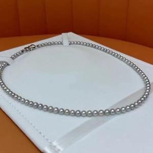 Colliers de perles de lin rondes et simples en gros, 4-5 mm, cadeau de fête pour bébés, nombreux styles disponibles - Product Image 3