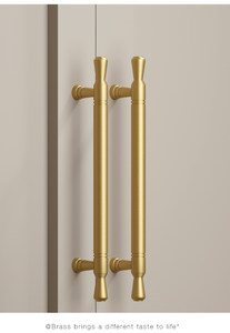 French Mid-Century Brushed Brass Cabinet Pull Handles for Wardrobes Cabinets Drawers Dressers and Wine Cabinets - Product Image 5