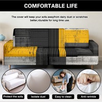Günstige Sofabezüge vom Hersteller, Retro Gestreifter Geometrischer Sofaschutz, Dehnbarer Staubdichter Sofabezug