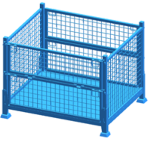 Contenedor plegable de <span class=keywords><strong>metal</strong></span> con jaula de alambre de acero de almacén a la venta - Product Image 1