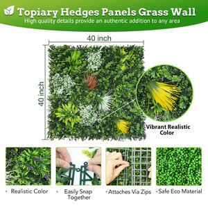 Venta caliente 100*100cm Plantas artificiales Pared Vertical Verde para decoración de interiores Grupo grande de la SKVG100-Juan - Product Image 1