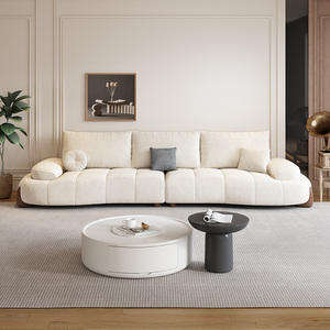 Modular White <b>Set</b> with Thick Sponge Filled Cushions and Smooth Upholstered Surface for Simple Contemporary Decor - Product Image 1