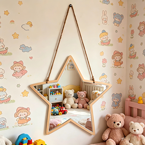 <span class=keywords><strong>Specchio</strong></span> <span class=keywords><strong>da</strong></span> Parete a Forma di Stella in Legno, Decorazione per <span class=keywords><strong>Cameretta</strong></span>, <span class=keywords><strong>Specchio</strong></span> ad Alta Definizione <span class=keywords><strong>da</strong></span> Appendere per Bambini e Stanza dei Bambini - Product Image 5