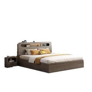 เตียงไม้ทันสมัยทนทานสำหรับเก็บเตียงหัวเตียงเตียงเตียงเตียงขนาดควีนไซส์แบบเรียบง่ายชุดห้องนอนโรงแรมอพาร์ตเมนต์ - Product Image 5