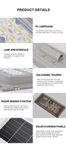 Cao hiệu quả tất cả-trong-một năng lượng mặt trời Powered LED ánh sáng đường phố điều khiển từ xa không thấm nước cảm biến chuyển động IP65 Hot Bán cho sử dụng ngoài trời - Product Image 6