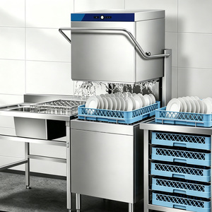 Lave-vaisselle commercial à capot, certifié CE, 60 couverts/heure, haute efficacité, automatique, pour cuisine industrielle - Vente chaude - Product Image 1