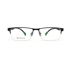 Monture de lunettes demi-cerclées rectangulaires pour homme Danyang, noire, avec verres en plastique antireflet, pour usage professionnel - Product Image 3