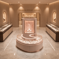 Vitrine de présentation de bijoux en verre rond sur mesure, design de luxe pour les magasins de détail et les grossistes