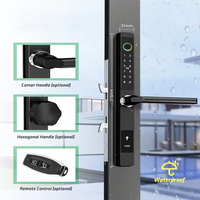 Cerradura Digital Inteligente con Huella Dactilar, Impermeable, de un Solo Lado, con Conexión WiFi, para Puerta Corredera de Aluminio Estrecha, con Ranura para Tarjeta de Memoria