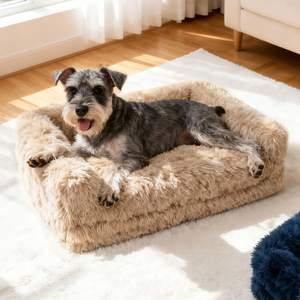 Sofá cama plegable personalizado para mascotas, sofá cálido de invierno de felpa para gatos, sofá suave y relajante para perros Kenne - Product Image 1