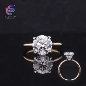 Classic Jewelry Solitaire 1ct/2ct/3ct Round Cut Lab Grown Diamond 14k Gold Ring