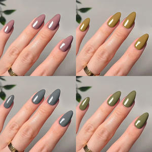 Vente chaude meilleur prix remise en vrac <span class=keywords><strong>Gel</strong></span> <span class=keywords><strong>ongles</strong></span> couleur unie court amande haute qualité <span class=keywords><strong>faux</strong></span> <span class=keywords><strong>ongles</strong></span> couverture complète étanche Nail Art - Product Image 6