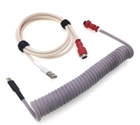 Konektor Penerbang Warna-warni GX16 USB C Ke Kabel A Kabel Melingkar USB C untuk Keyboard Mekanis