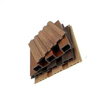Holzmaserung-WPC-Wandpaneel geriffeltes WPC-Wandpaneel geriffeltes Innenaufsatzfelsenpaneeling bestes Holz für Akzentwand