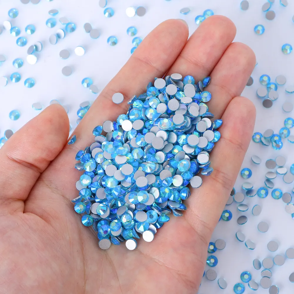 SS3-SS50 Bulk Rhinestones Atacado Strass De Vidro Flat Back Não Hotfix Glitter Diamante Pedra Para Vestuário Prego ArtT