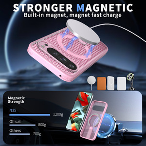Funda Magnética de Malla Refrigerante y Elegante para Mujer, para Google <span class=keywords><strong>Pixel</strong></span> 9 10 11 Pro XL, con Soporte Integrado, Antigolpes y Protectora - Product Image 2