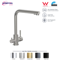 Robinet de cuisine 3 voies en acier inoxydable durable avec filtre, distributeur d'eau filtrée, mitigeur d'évier à montage sur comptoir