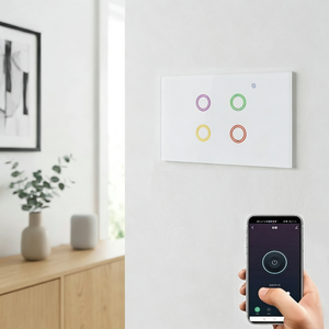 Interruptores Inteligentes Zigbee WiFi Estándar Australiano de 4 Canales con Control Remoto Móvil, Acabado Dorado Cepillado, Encendido/Apagado, Compatible con Home Assistant - Product Image 2