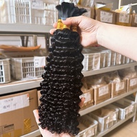Rambut Goldleaf 100g Mentah Alami Tanpa Proses Virgin Indian Remy Mesin Double Weft Deep Wave Rambut Asli Manusia Untuk Kepang Semua Warna