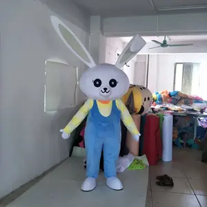 Efun MOQ 1 buah kustom grosir lucu kelinci Paskah kostum maskot berjalan kartun kelinci maskot untuk dijual