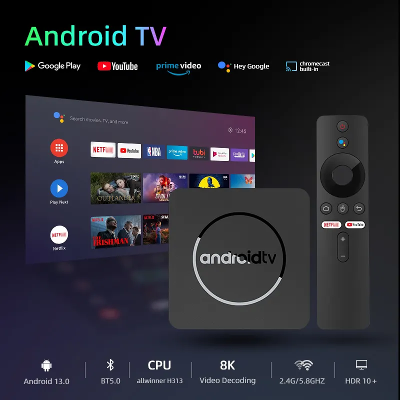 Tv Box Manufacturers Xnxx Streaming Device Mi Set-top Box ATV 4K Android TV Box With Google Assistant Voice Remote